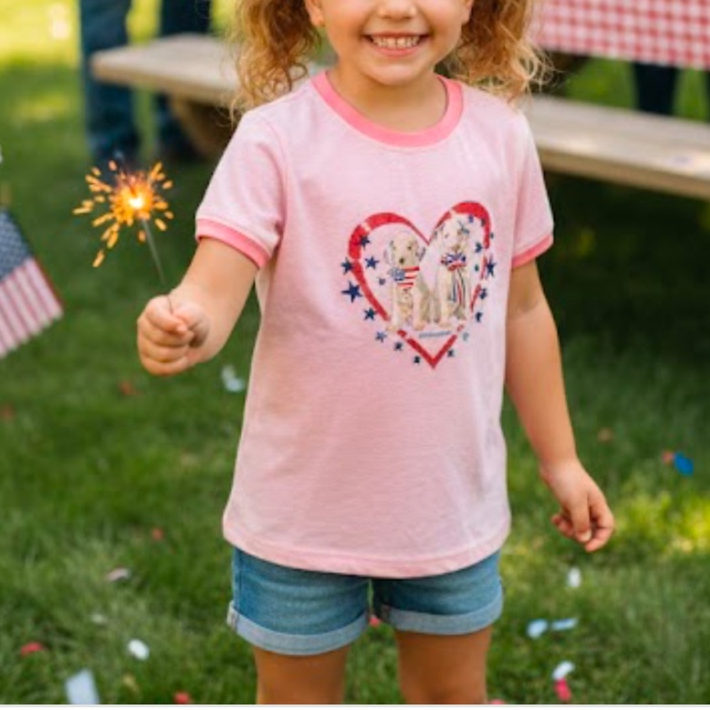 Sonoma | Girls Graphic Tee “Patriotic Dogs” 🇺🇸
